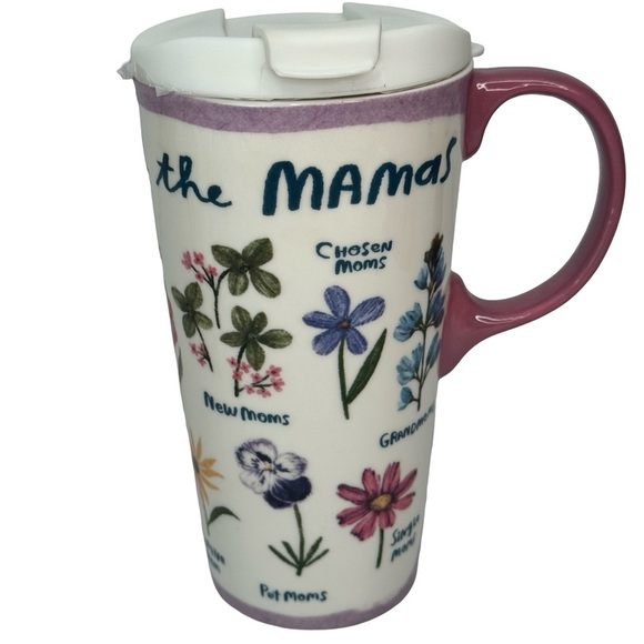 NWT EVERGREEN “Celebrate All The Mamas” Floral Travel Mug in Gift Box 17 Oz - Picture 7 of 14